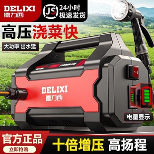 Delixi Lithium Battery Water Pump Rechargeable Agricultural Irrigation Machine Water Pump Vegetable Field Automatic Watering Machine Vegetable Watering Artifact