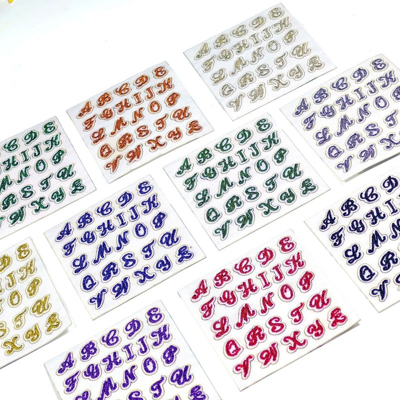 亚马逊跨境字母自粘刺绣贴纸diy字母补丁贴卡通图案服装辅料布贴|undefined