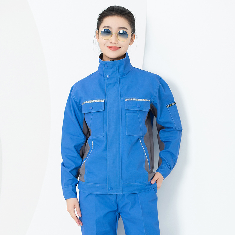 Primavera y otoño conjunto de ropa de trabajo masculina desgaste oficina de reparación de automóviles sitio de construcción de instalación de agua y electricidad trabajadores de seguro laboral personalizados / fabricados