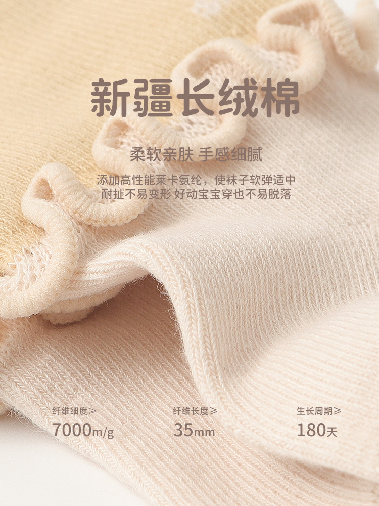 Calcetines para bebé 2024 con bordes con volantes, apertura ancha, sin compresión en las piernas, calcetines hasta la pantorrilla para recién nacidos, calcetines de algodón sin costuras para bebés y niños pequeños.