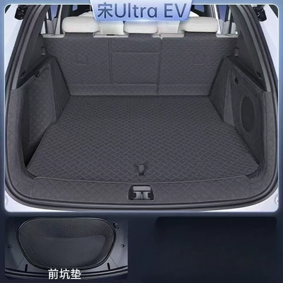 wear-resistant waterproof, Trunk Mat - full-set-of-trunk-mat-and-front-cabin-mat-pure-black-song-ultraev-605-range-has-no-speaker-on-the-right-side