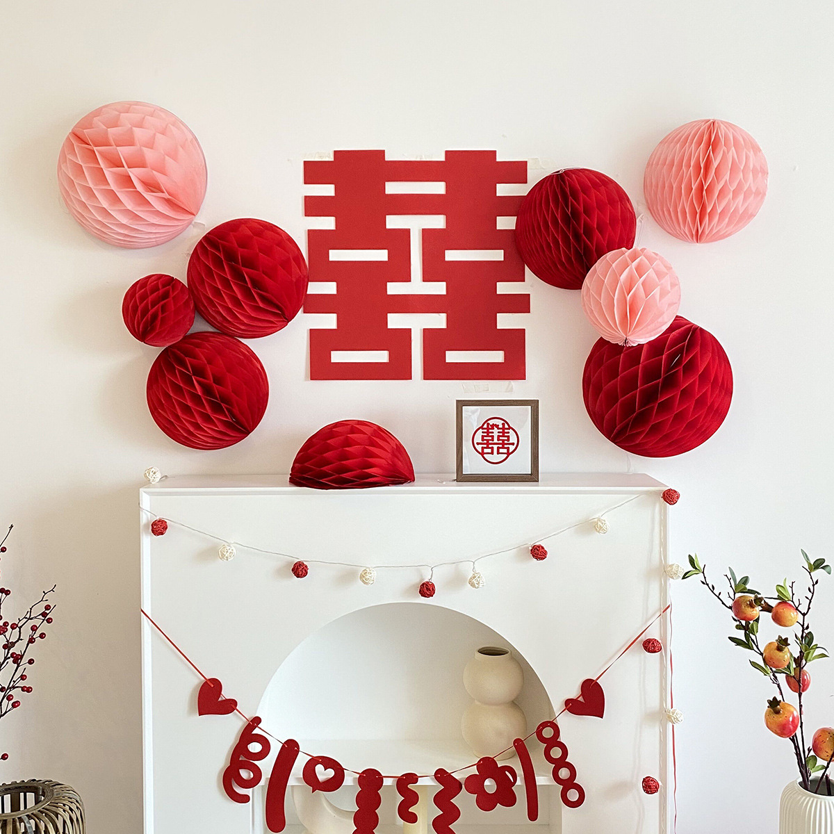 Nueva decoración de la casa Bola de panal adornos de Boda boda habitación diseño traje ceremonia de boda panal bola decoración Fondo pared