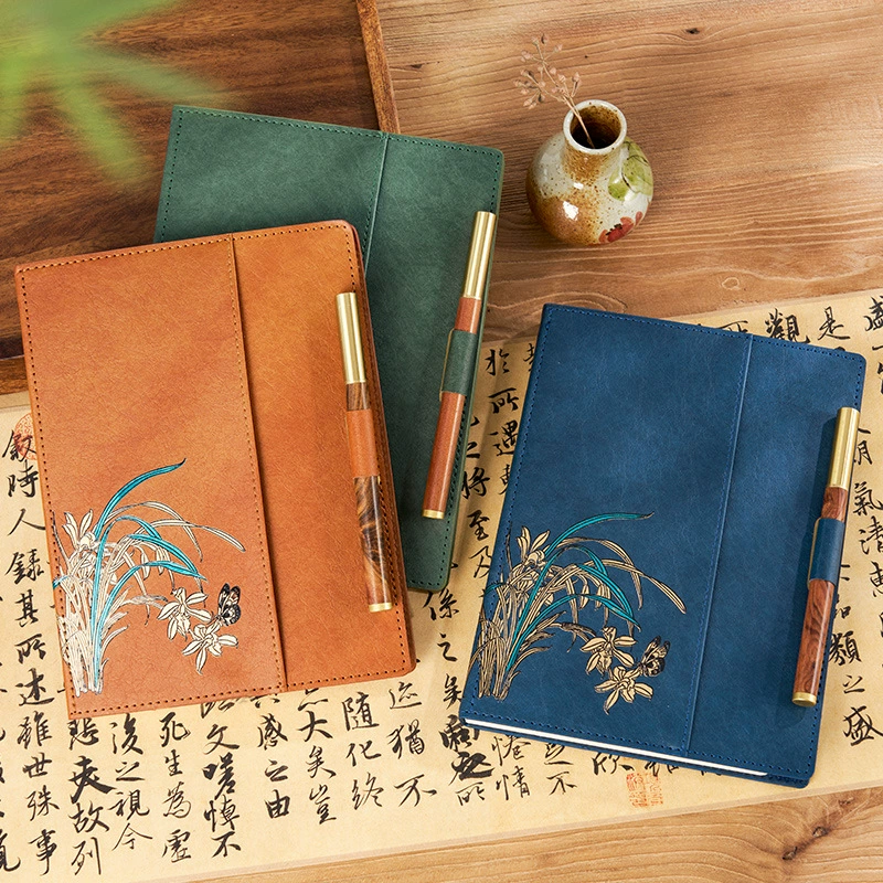 Подарочная коробка для ноутбука с цветком Кливии, культурный и творческий блокнот, деловой сувенирный подарок для клиентов по индивидуальному заказу