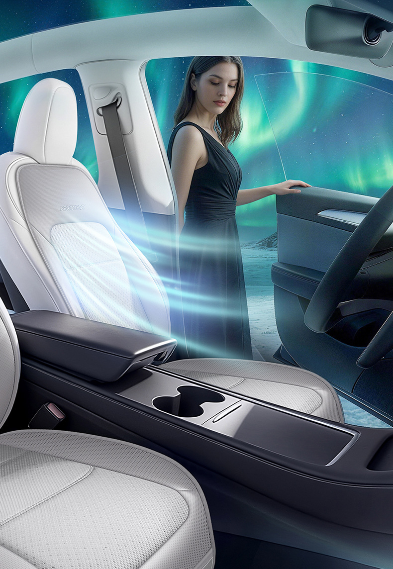Car Summer Cooling Seat Cushion Noise Reduction Tech Dual-Turbine Ventilation