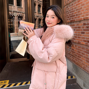 2024 plus fertilizer plus size down jacket women 200kg chubby girl long 300kg white duck down Korean version of thick coat