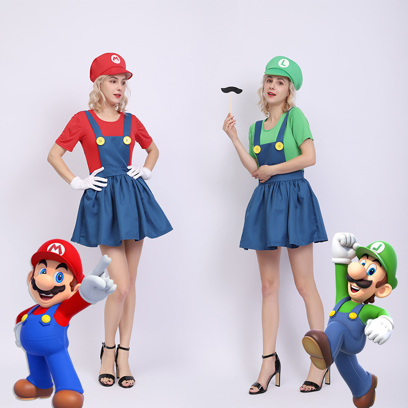 Mario anime game uniform role-playing Super Mario Halloween costume Mario costume