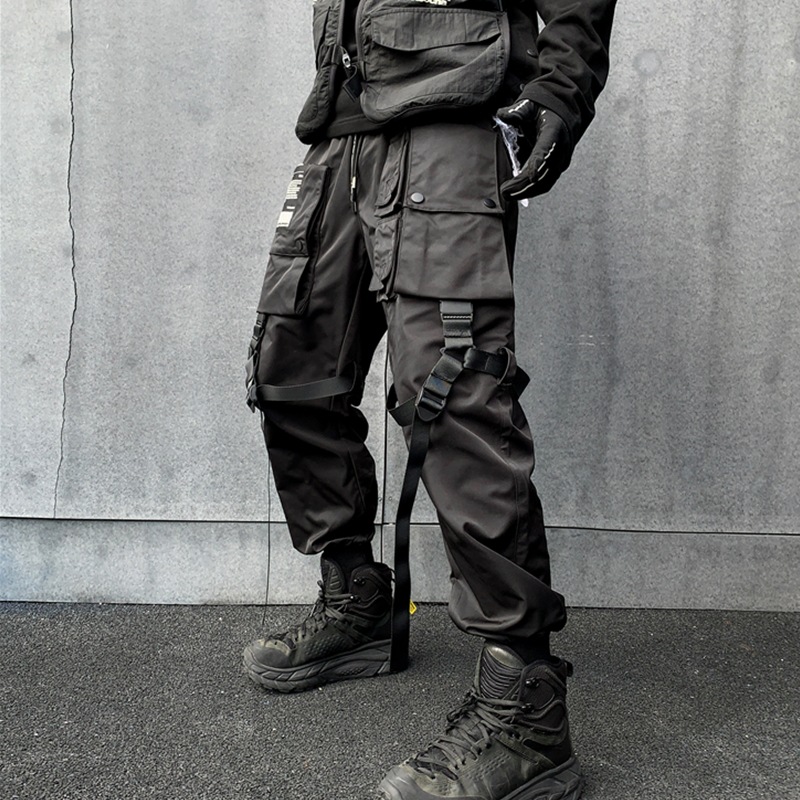 2025 Spring New Men's Dark Style Chinese Trend Loose Casual Cargo Pants Youthful Ins Style Streetwear Jogger Functional Long Pants