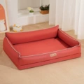 Oxford Fabric 3D Square Bed Red