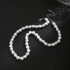 Necklace from pearl, universal chain for key bag  suitable for men and women, European style, light luxury style