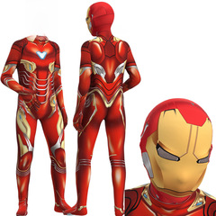 Halloween Spider-Man Costume Child Set Summer Cosplay Costume Children's Day Iron Man Boy Onesie Tight Suit
