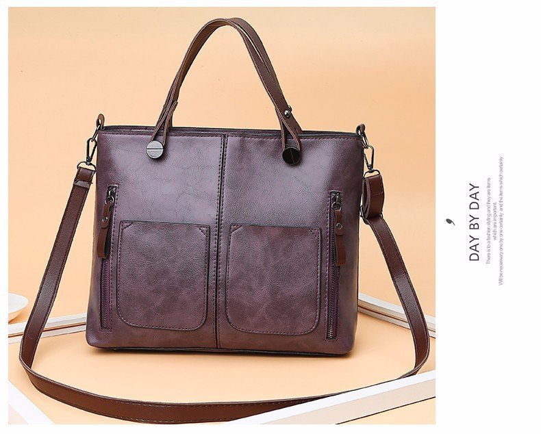 New retro European and American trend women's handbags, single-shoulder bags, crossbody bags, oil-leather cross-border one-piece shipping worldwide undefined
