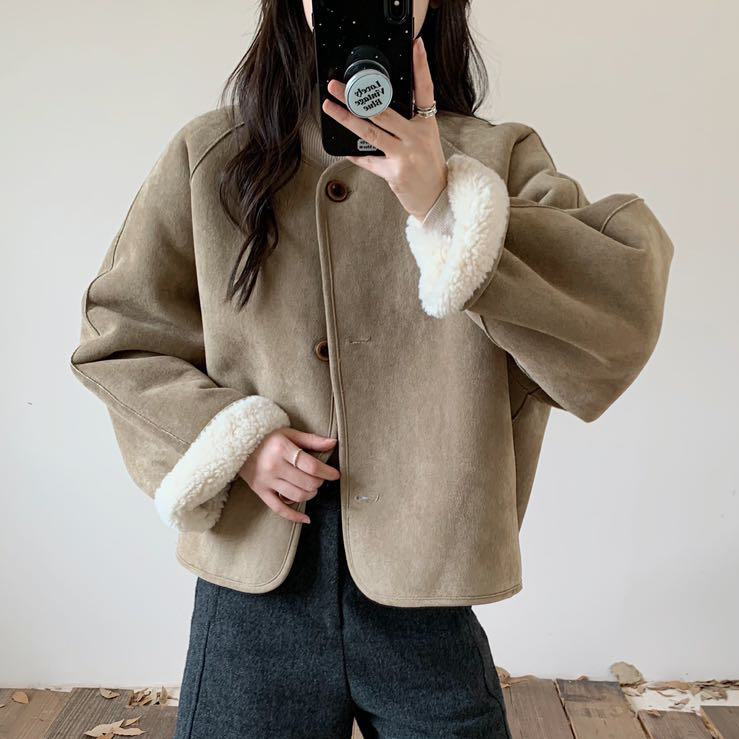 麂皮毛绒外套 2025冬季新款 减龄时尚保暖宽松显瘦短上衣女93611