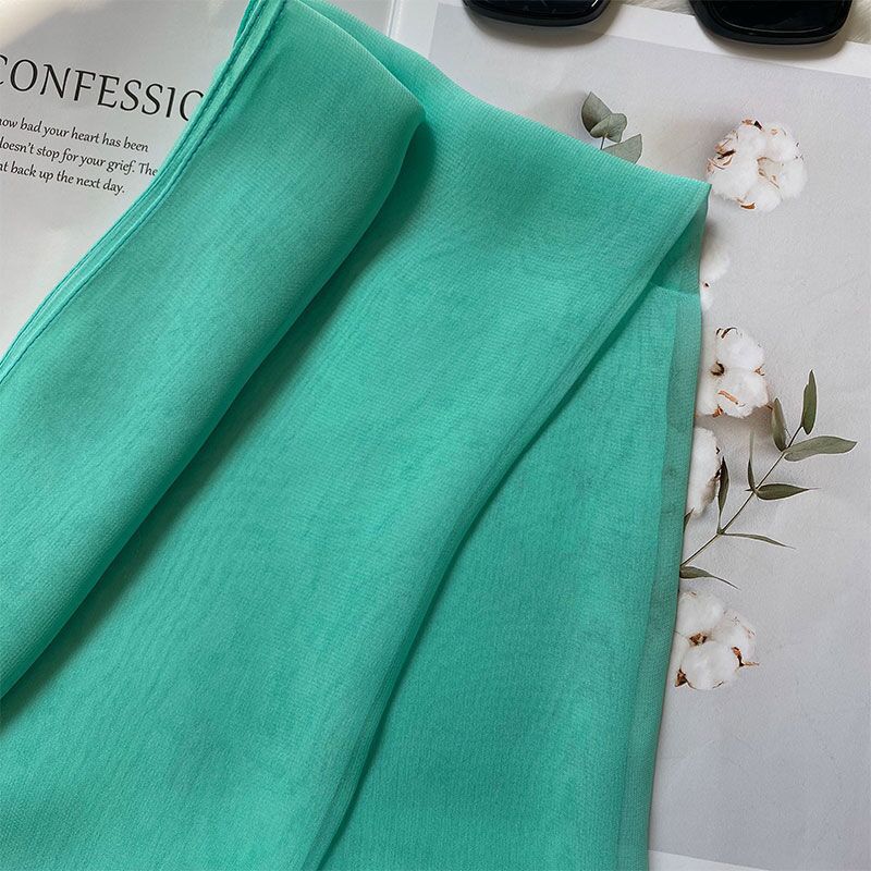 Basic Style Women's Basic Lady Solid Color Georgette Silk Scarf