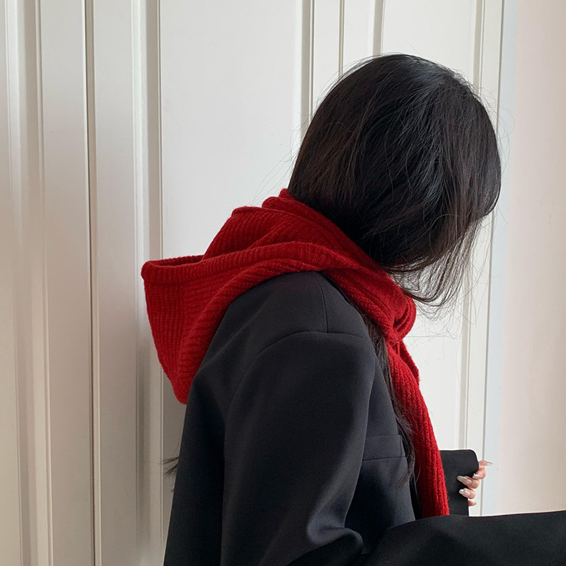 Sombrero bufandas en una mujer otoño invierno nuevo estilo coreano bufandas encapuchadas de punto bufandas de sombrero al por mayor