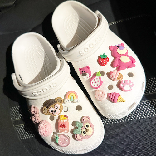 Strawberry Bear and Duffy Bear Cave Shoes Accessories Shoe Flower Cross Decorative Buckle Accessories Shoe Buckle
