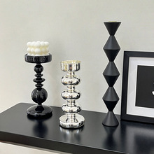 北欧轻奢玻璃蜡烛台浪漫烛光高级感摆件家居桌面酒柜玄关新房装饰