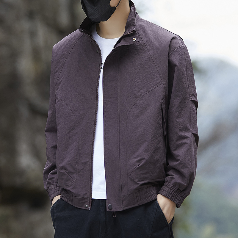 Transfronterizo simple chaqueta casual hombre chaqueta de moda hombre primavera y otoño nuevo estilo al aire libre chaqueta de asalto hombre tamaño grande