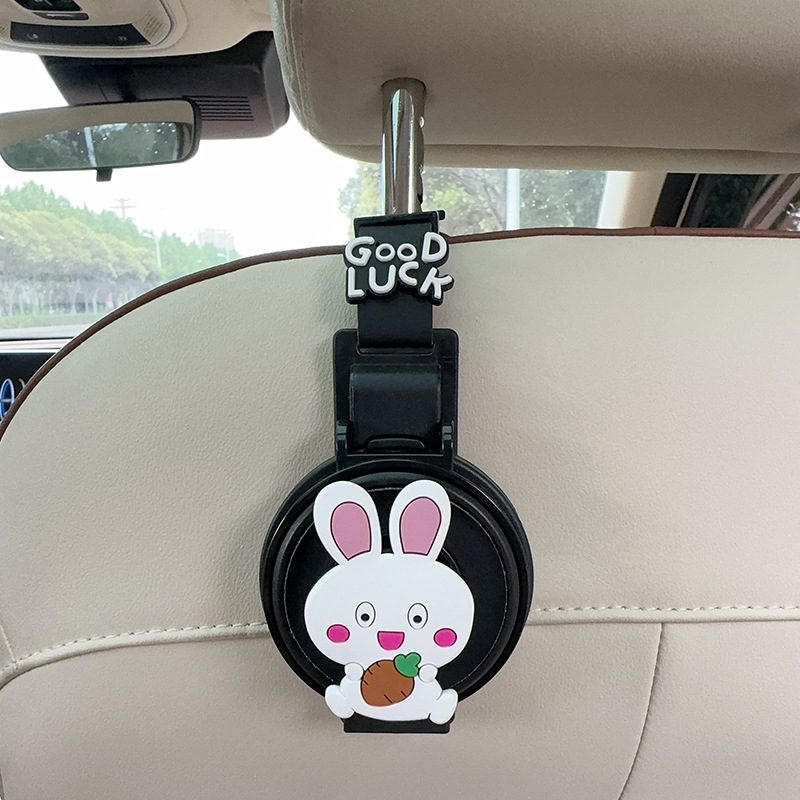Car cup holder/beverage holder — FAW Seat - cup-holderhook-2-in-1-black-rabbit