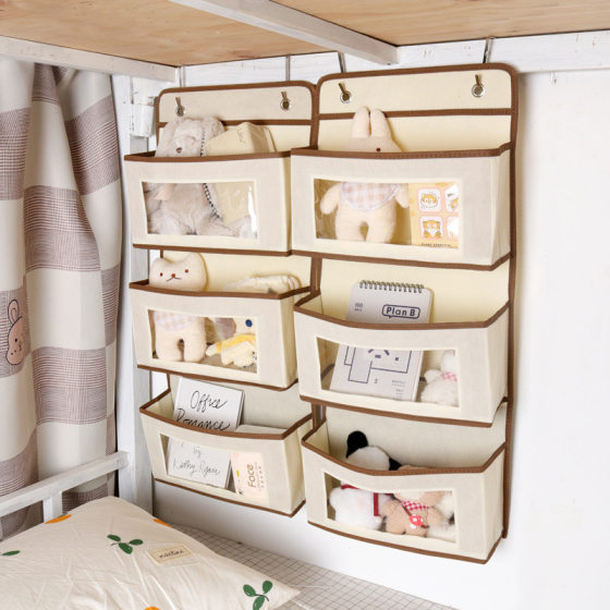 Bedroom Bed Hook Hanging Storage Hanging Bag Dormitory Artifact Lower Bed Bed Head Punch-Free Bed Storage Bag