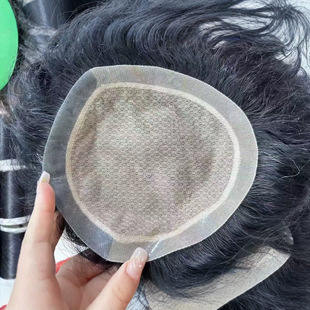Handmade Full Needle Frontal Hairpiece for Men with Baldness, Breathable and Realistic Frontal Hairpiece