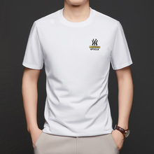 【纯棉圆领T恤衫】夏装纯色短袖夏季薄 中老年男装爸爸装一件代发