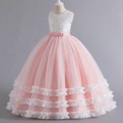 Children's dress new flower girl ballgown for girl fashion show host piano performance costume dress cross-border