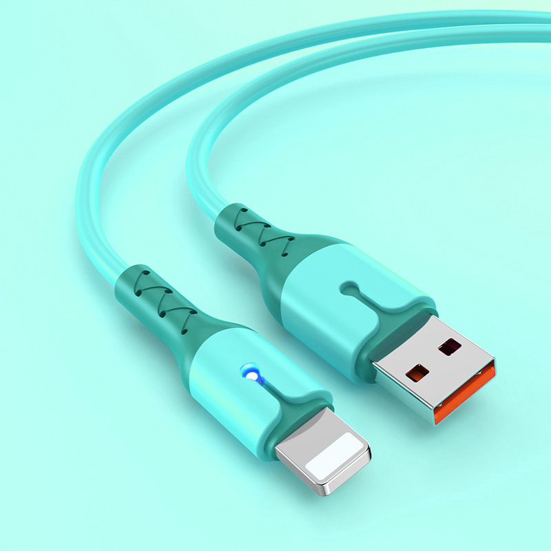 Huawei Honor Apple 携帯電話に適したライト付きスポット液体ソフト接着剤データケーブル 6A 拡張 USB 高速充電ケーブル|undefined