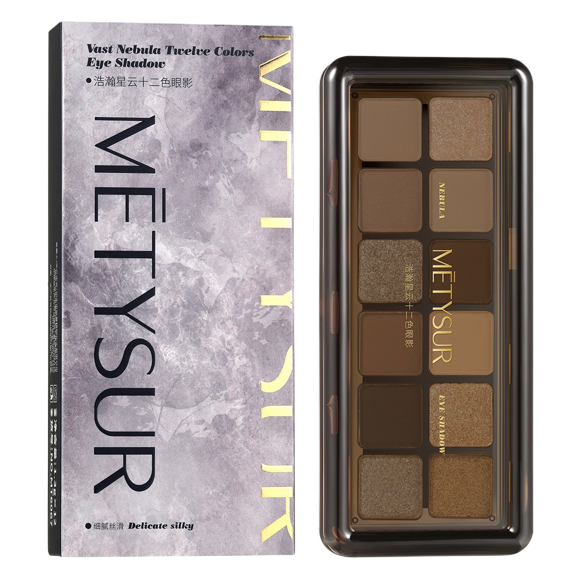 Meilixiu vasta nebulosa sombra de ojos de doce colores mate Placa de reparación de flash fino maquillaje Reparación de maquillaje Placa de sombra de ojos