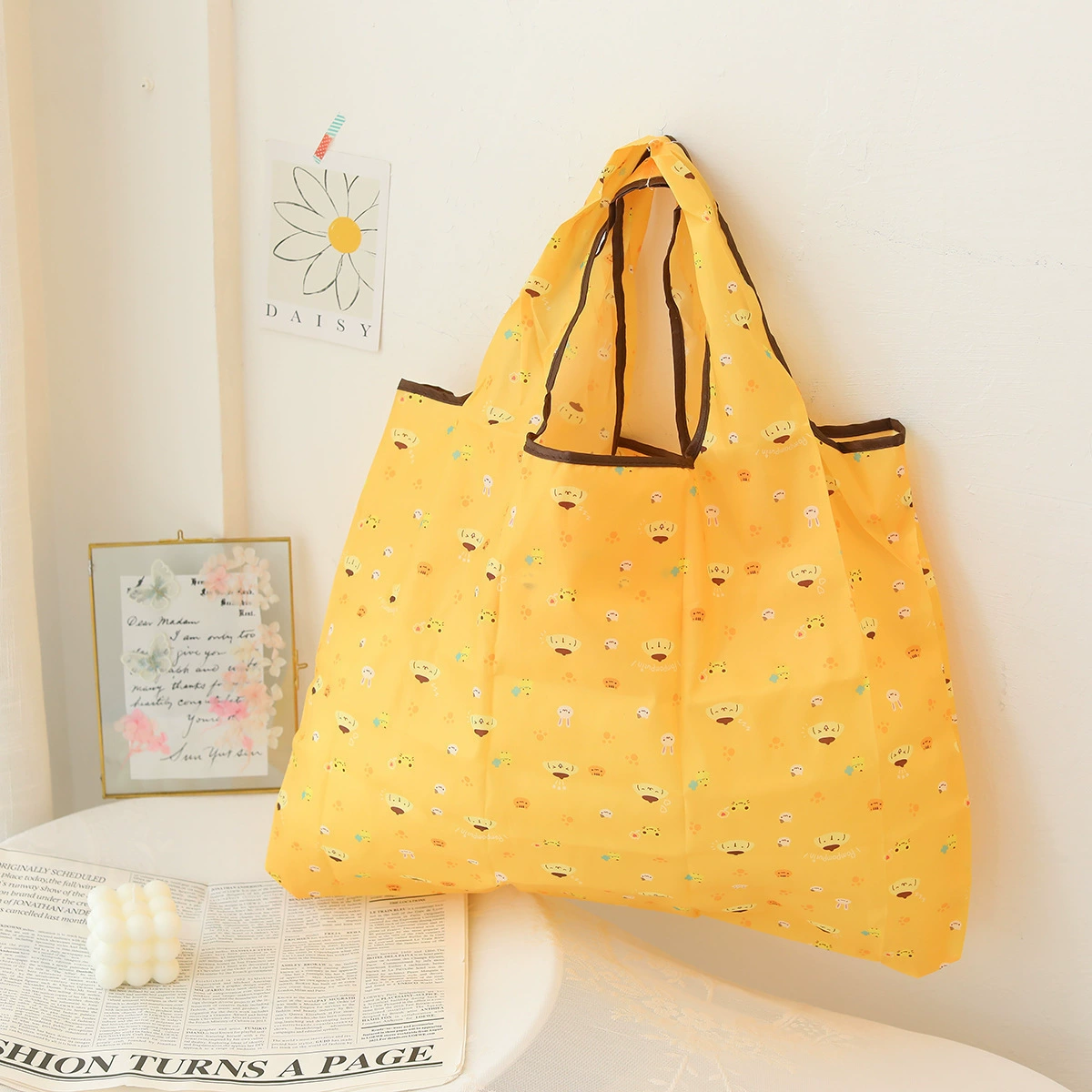 Folding cute cartoon big shopping bag