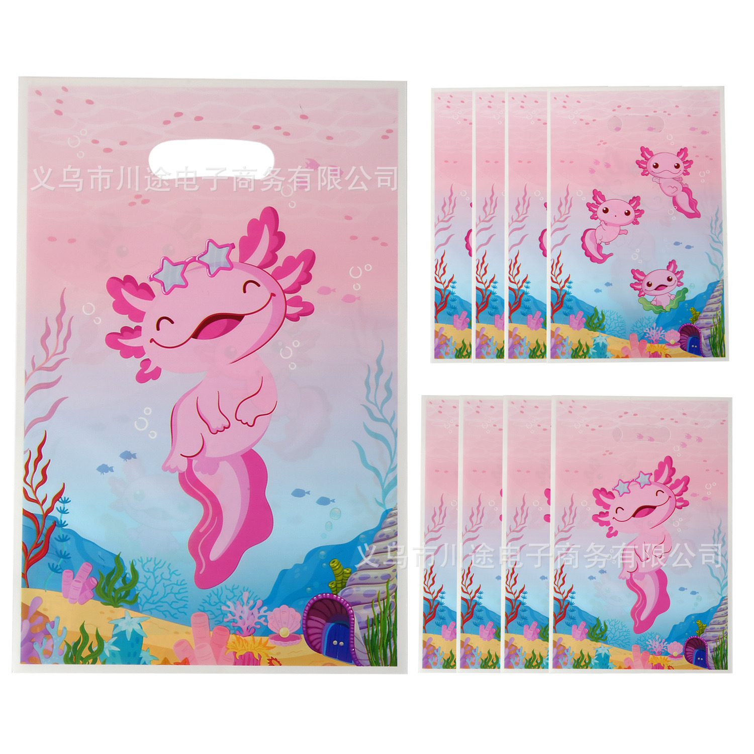 Fábrica directa bolsa de regalo de dibujos animados para niños fiesta de cumpleaños bolsa de regalo película perlada bolsa de regalo PE ahora