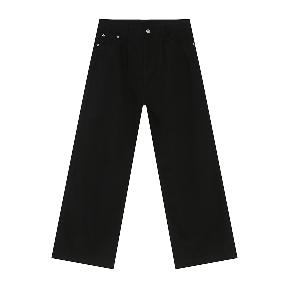 MTLCLOTHES Hombres| Nuevos productos de otoño coreanos minimalistas diseño de pliegue de cintura media sensación de vaqueros de moda