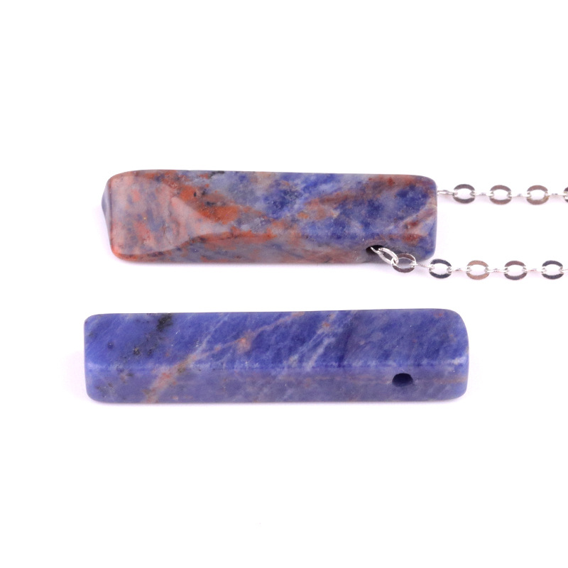 1213-natural cristal ágata irregular collar largo plano con forma colgante largo Amazon Live supply