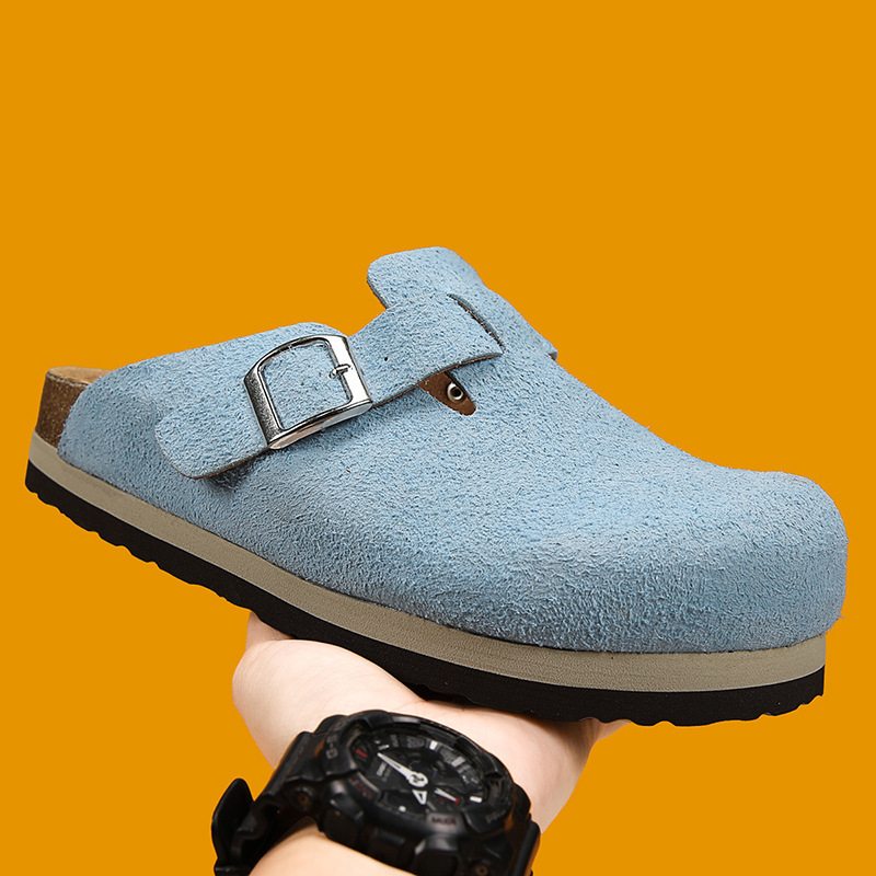 Thick-soled, versatile, all-season closed-toe Birkenstock-style cork slippers, mules, outdoor beach shoes for men and women Thick-soled, versatile, all-season closed-toe Birkenstock-style cork slippers, mules, outdoor beach shoes for men and women