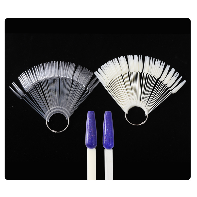 Cross-border exclusivo 50-color Ballet nail art Tarjeta de color en forma de abanico práctica de esmalte de uñas Pantalla de Arte de uñas Placa de color 50 piezas