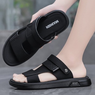2024 New Summer Sandals Men's Casual Beach Trendy Korean Style Outdoor Sandals Outwear Ins Dual-purpose Slippers