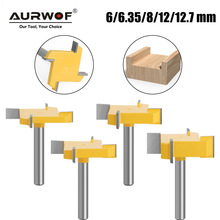 6/6.35/8/12/12.7柄四刃T型刀黄色黑色雕刻机刀头大直径开槽套装