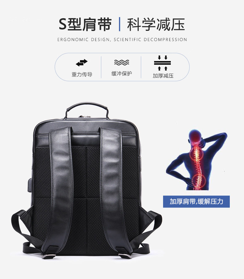 Ba lô nam da bò thật công sở đựng laptop 15,6 inch, ba lô du lịch ngoài trời — 816 màu đen, 9157 màu đen, 9197 màu đen, 8226 màu đen chi tiết 72