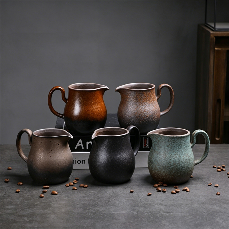 Retro Ceramic Coffee Pot for Home Use, Hand-Brewed Coffee Pot, Cross-Border Supply, Afternoon Tea Sharing Pot, Coffee Shop Tea Utensils