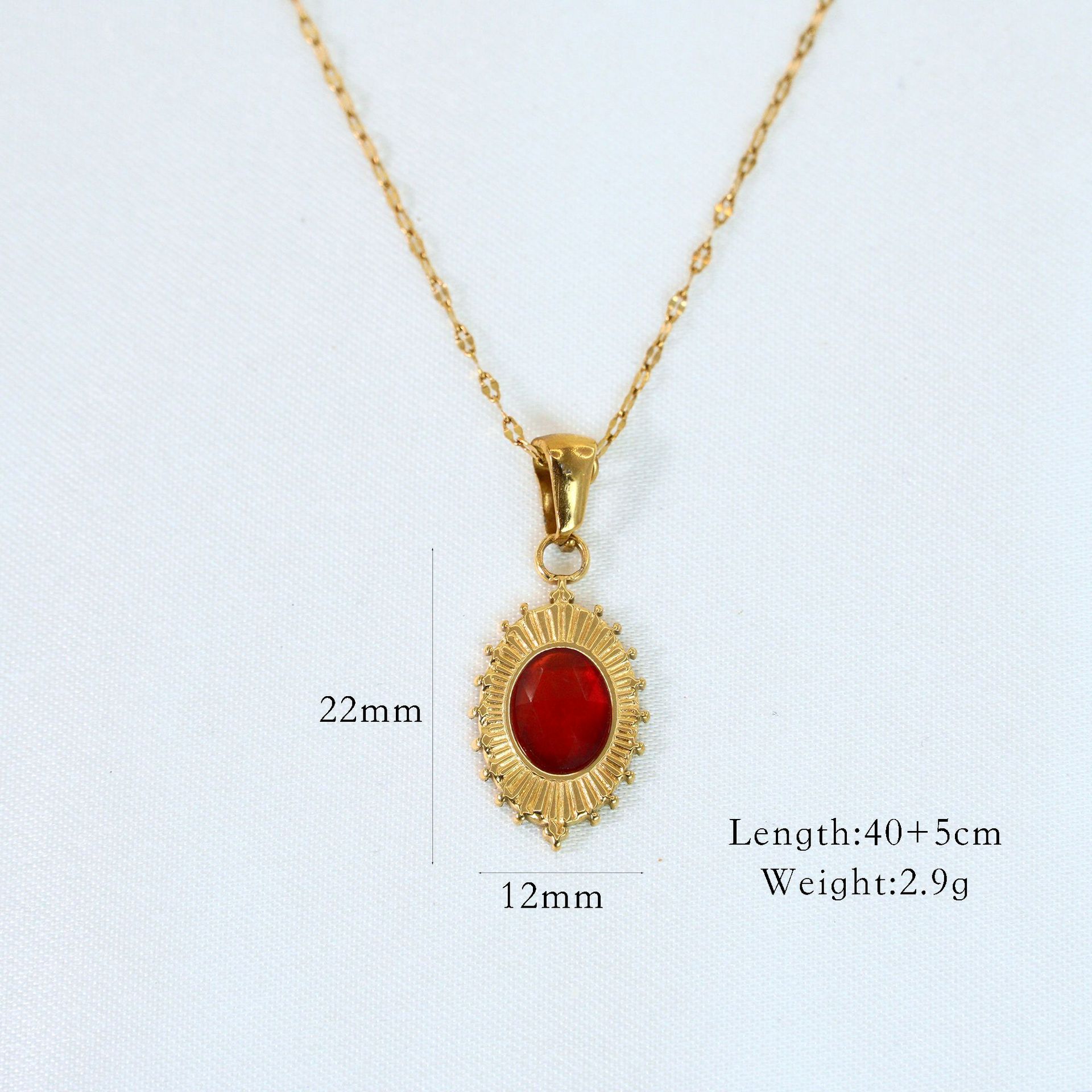 Color Block Pattern Retro Simple Style Color Block Natural Stone Titanium Steel Inlay Zircon Women's Rings Necklace
