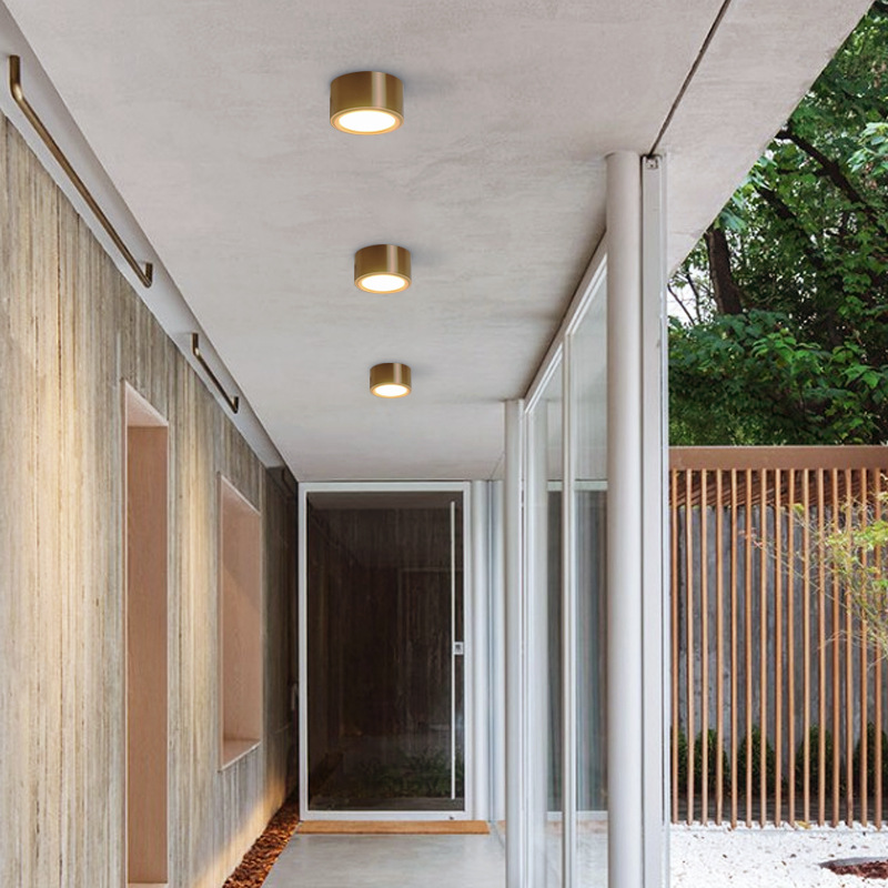 Post-moderno Luz de lujo sala de estar dormitorio downlight tienda de ropa ventana pasillo de alta gama lujo oro abierto-montado proyector