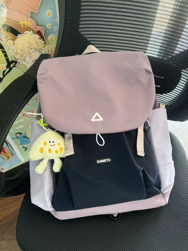 女性高校生向けの旅行用軽量スクールバッグ、パープルバックパック、アウトドア防水大容量コンピュータバックパック、学生スポーツ|undefined
