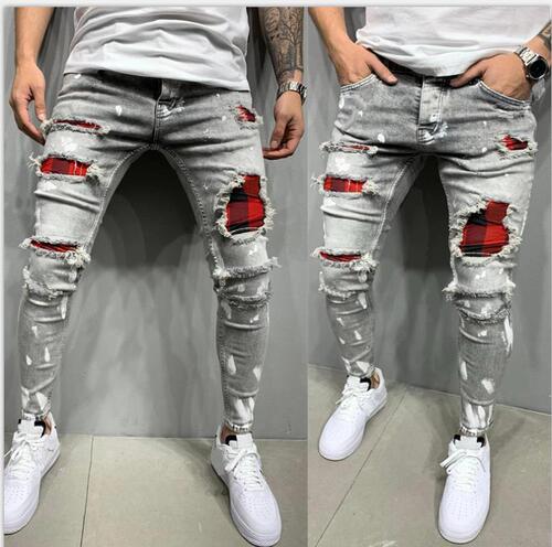 The new style is specially designed for European and American men's jeans, high-quality lacquer, hole and cloth, fashionable