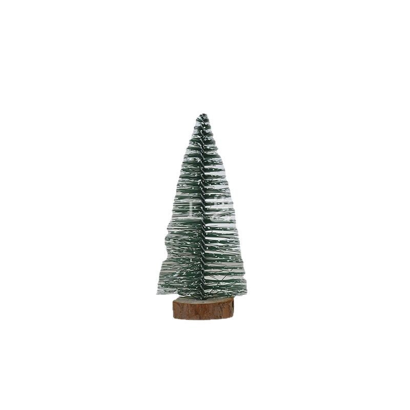 Adornos navideños miniatura con árboles de pino con copas blancas, copos de nieve, agujas de pino y agujas de cedro para crear escenas y ambiente.