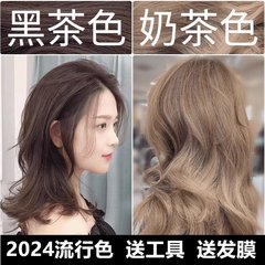 流行のカラー染毛剤、ブラックミルクティーカラーで白髪をカバー、男女兼用染毛クリーム、自宅で簡単に髪を染められる