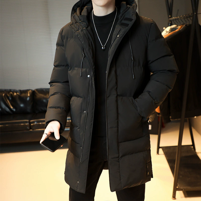 Длинное хлопковое пальто для мужчин зимой