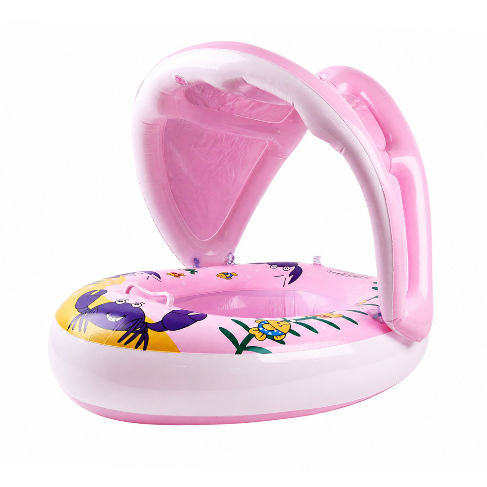 Xia Le bebé anillo de natación a prueba de sol con volante asiento de bebé barco cuerno barco hogar niños natación anillo piscina juguete