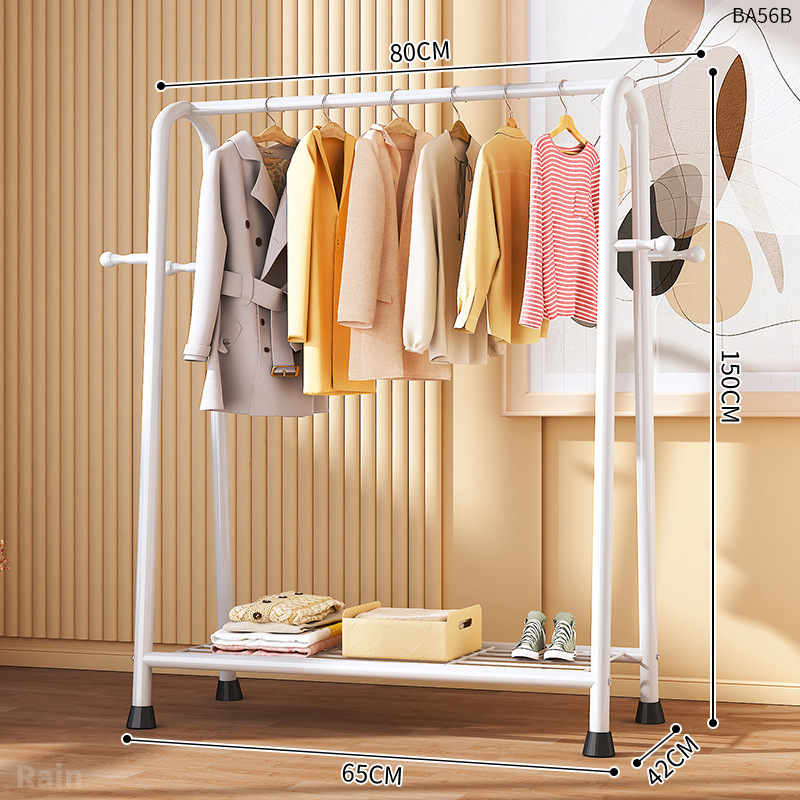 Perchero de dormitorio de piso a techo en negrita Perchero Perchero de dormitorio con barra de ropa simple para el hogar