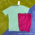 Crystal Stripe Set Green + D218 Pink Shorts