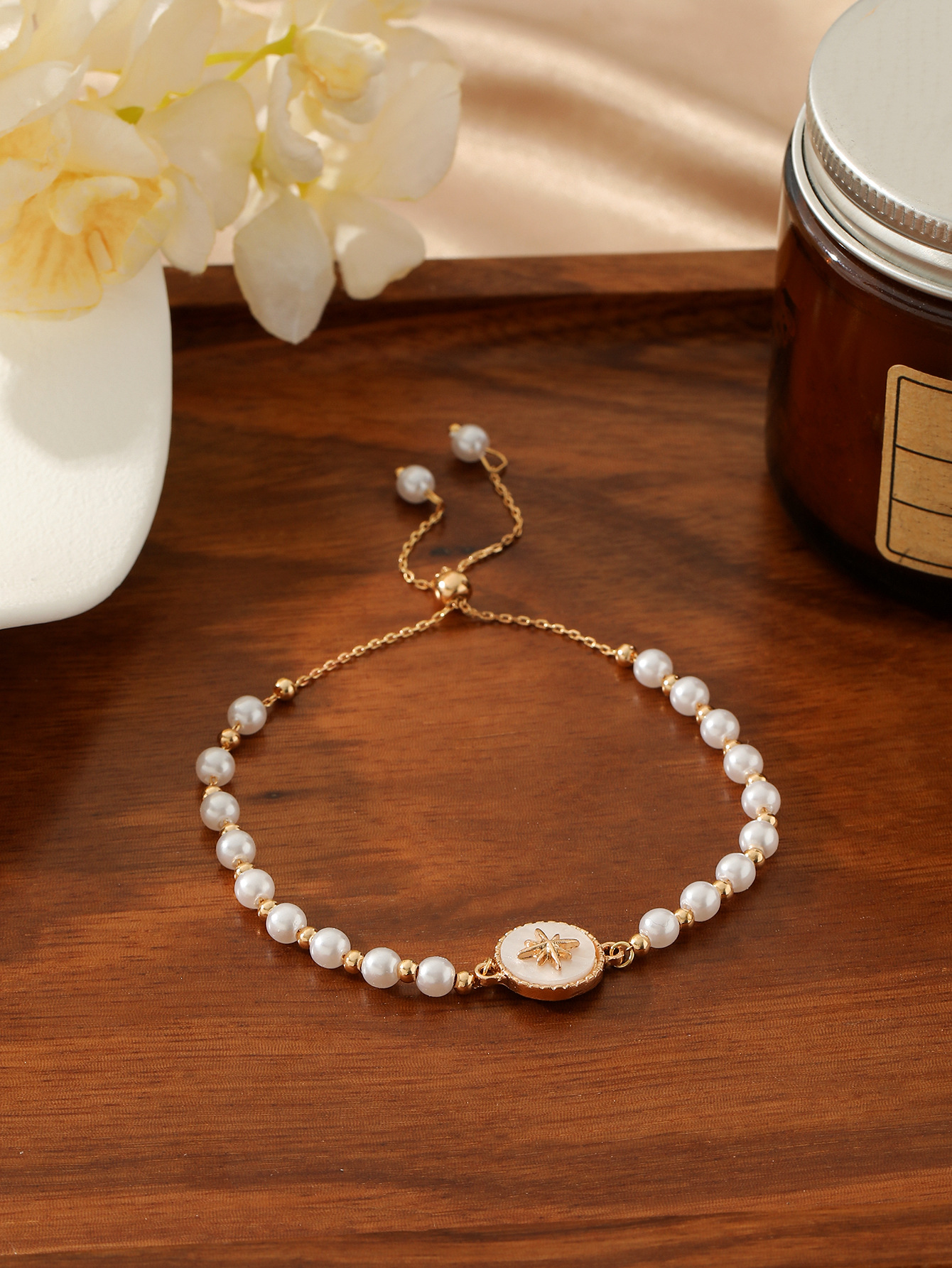Women's Gender Casual Simple Style Geometric 304 Stainless Steel Artificial Pearl Wholesale Bracelets