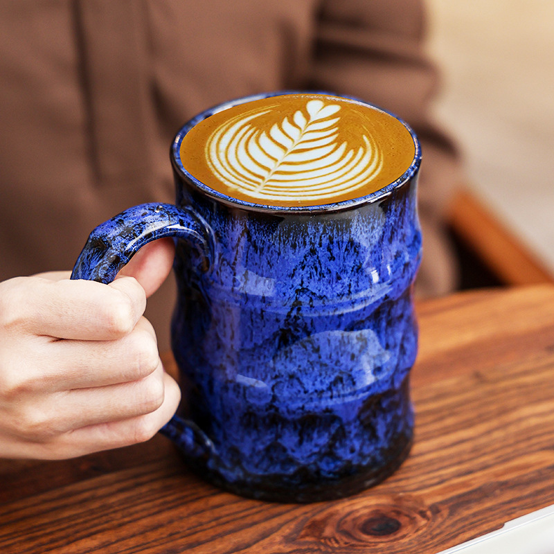 Bestseller: Vintage-Style Ceramic Coffee Cup Top Quality Latte Art Design, American-Style Large-Capacity Mug_voghion.com